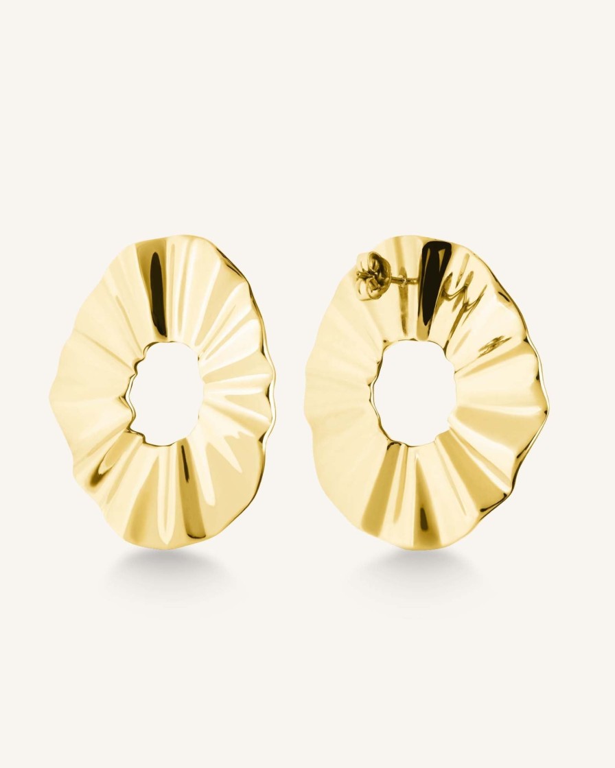 Jewelry Rosefield  | Liquid Waved Coin Earring